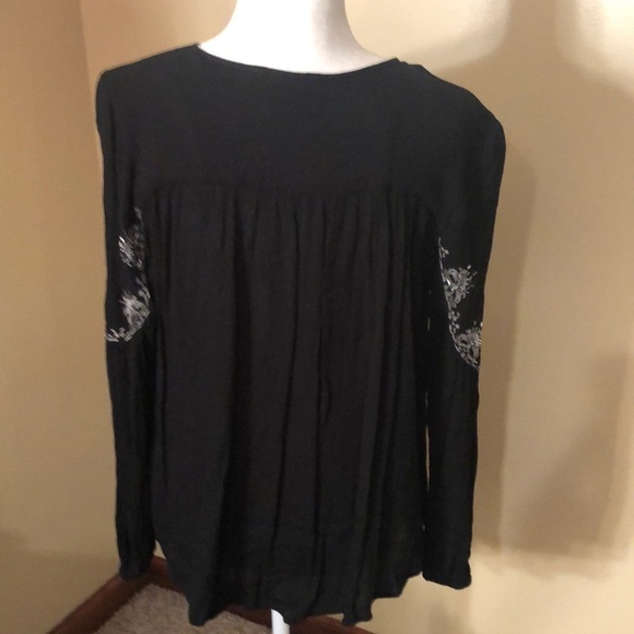 Rock&Republic Black Boho Embellished Tunic Sz S EUC - Picture 5 of 8